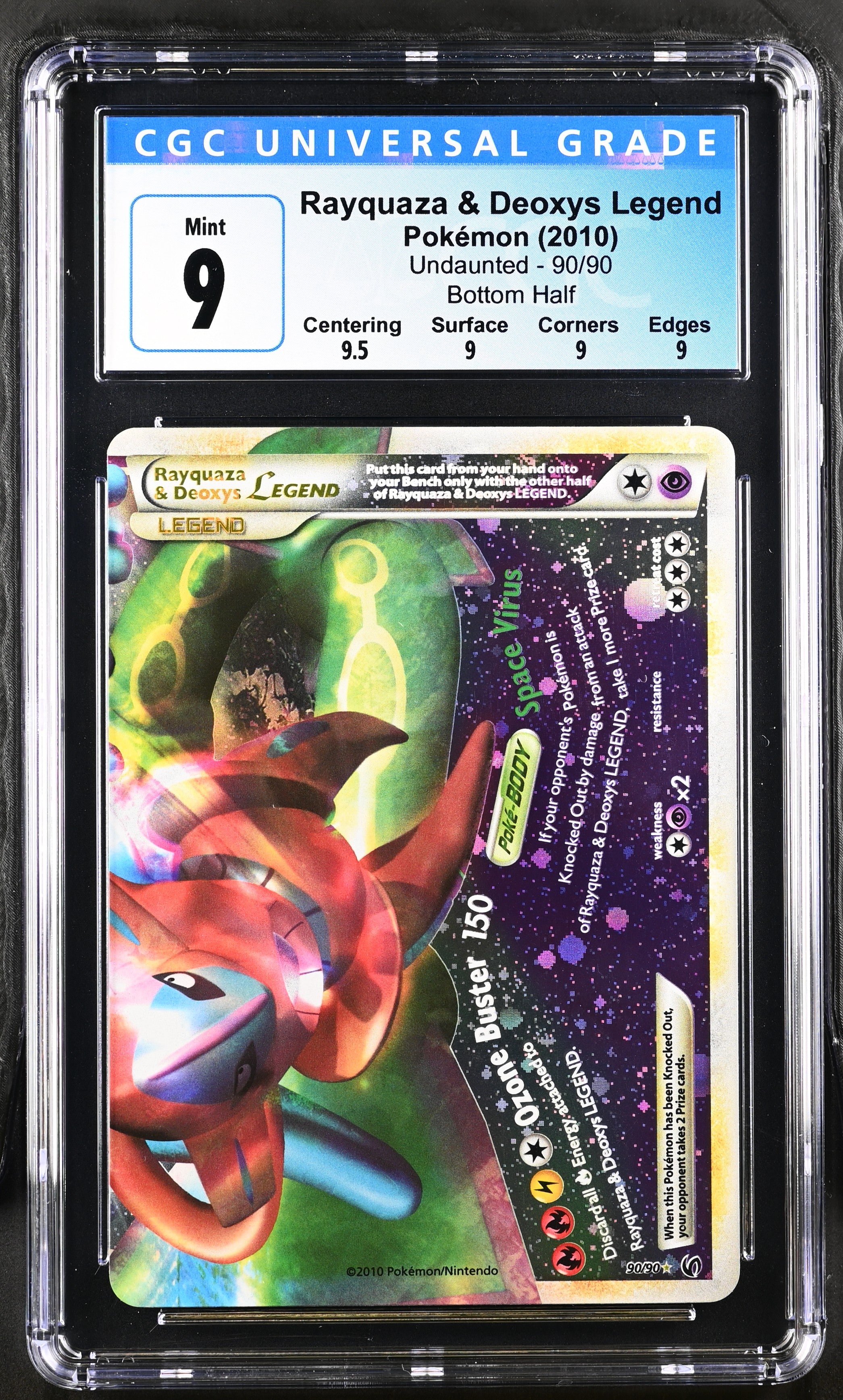 [CGC 9 - Mint] RAYQUAZA & DEOXYS LEGEND #90 - Bottom Half - Undaunted (2010)