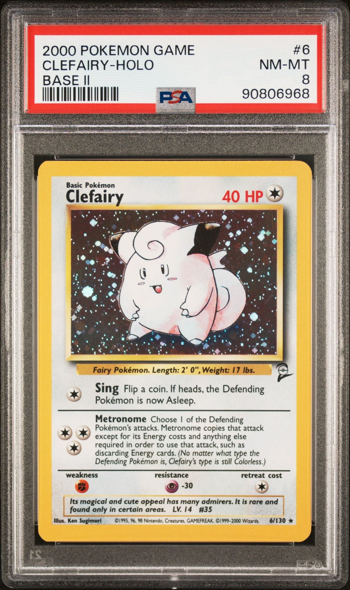 PSA (NM-MT 8) Clefairy - Holo #6 - Pokémon Game Base 2 (#90806968)