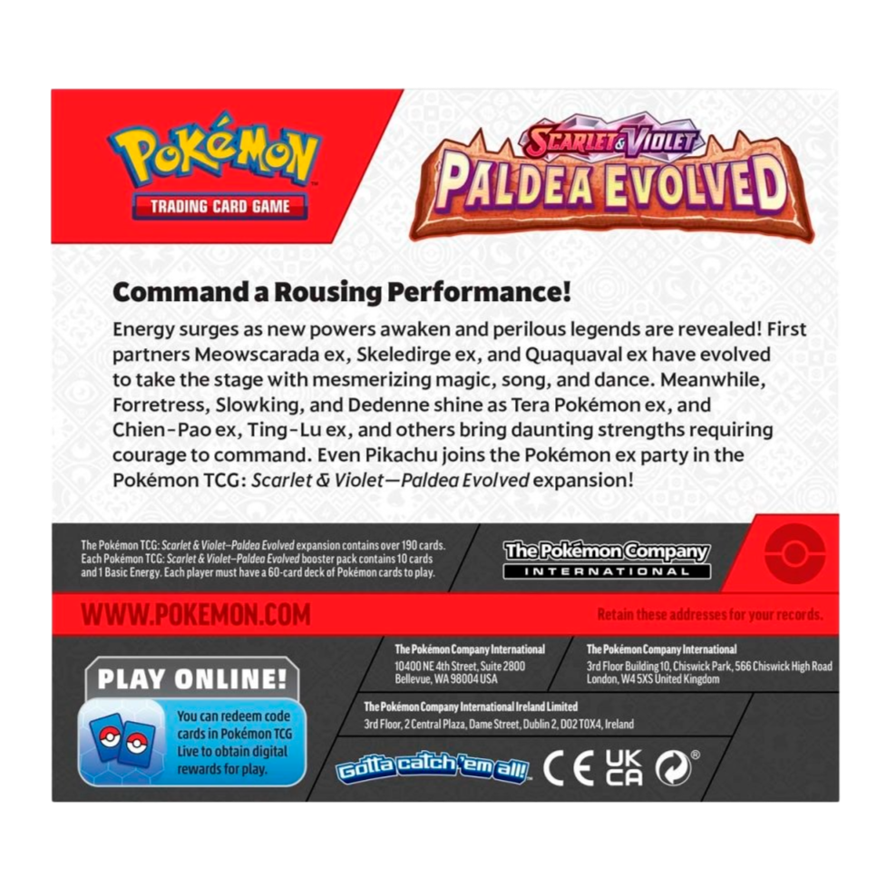 Pokémon TCG: Scarlet & Violet - Paldea Evolved Booster Boxes & Cases