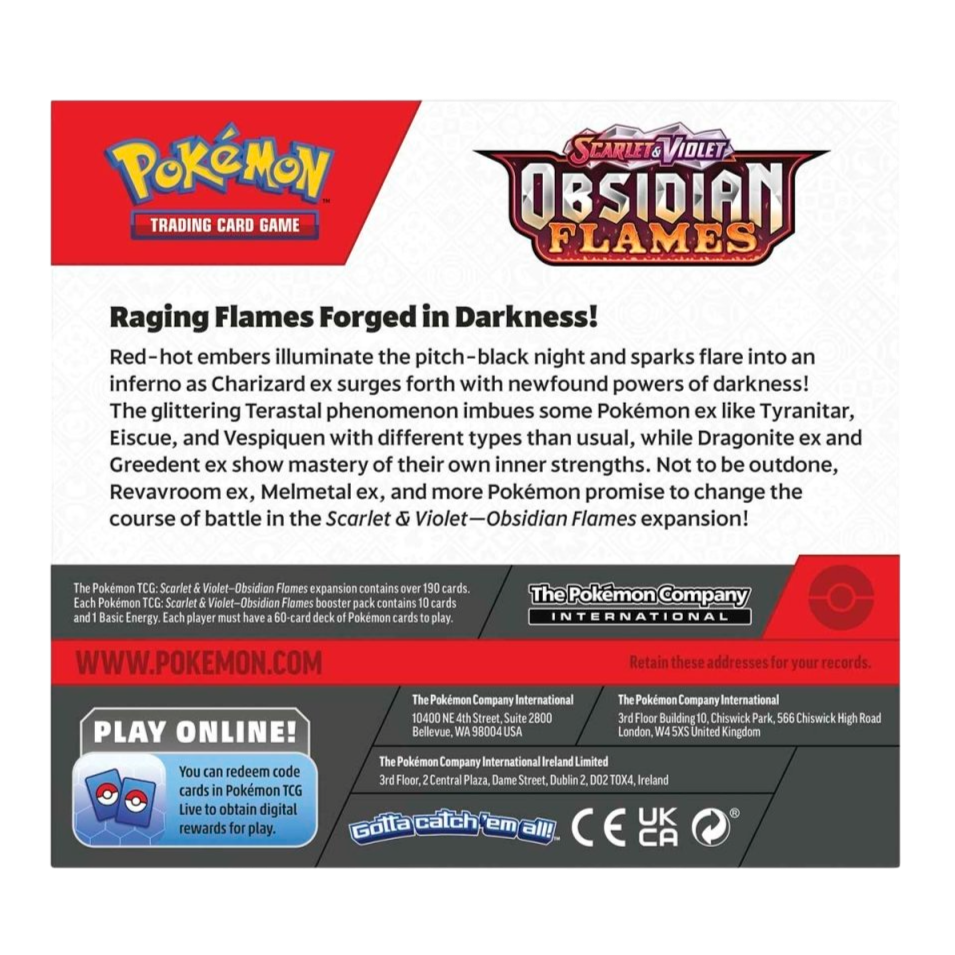 Pokémon TCG: Scarlet & Violet - Obsidian Flames Booster Boxes & Cases