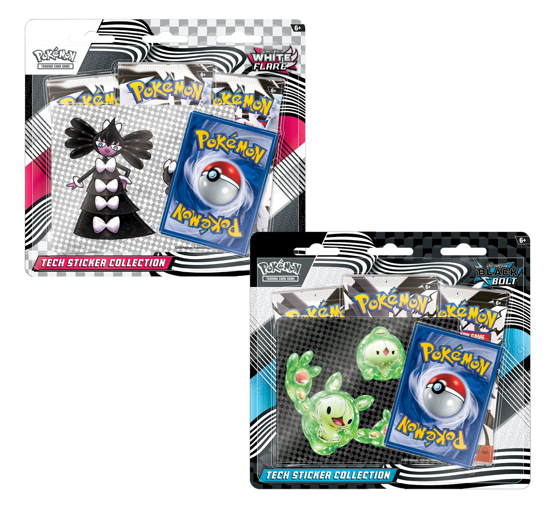 Black Bolt & White Flare Tech Sticker Collection (1 of Each)