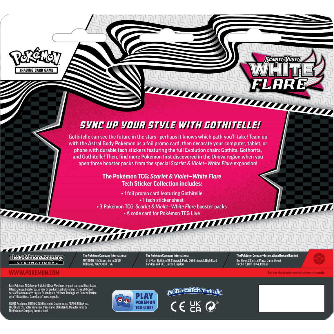 White Flare Tech Sticker Collection 3-Pack Blister (Black Bolt & White Flare)