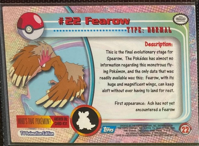 Fearow (22/76) [Topps Series 1 - TV Animation Edition]