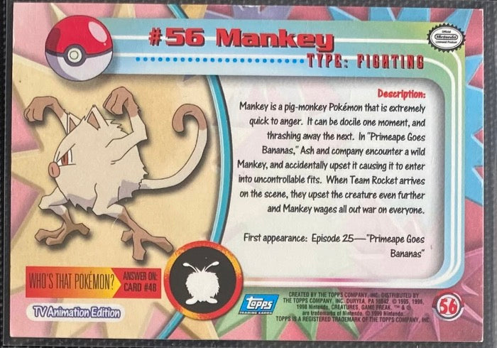 Mankey (56/76) [Topps Series 1 - TV Animation Edition]