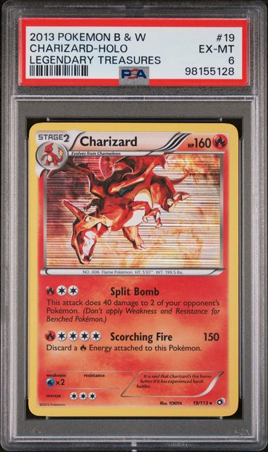 PSA (EX-MT 6) Charizard - Holo #19 - Pokemon Black & White Legendary Treasures (#98155128)