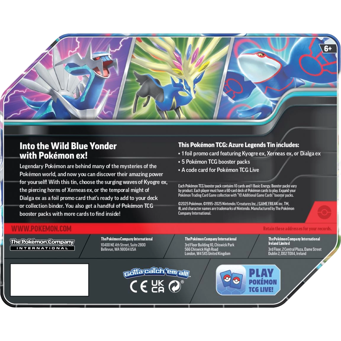 Pokémon Trading Card Game: Azure Legend Tins