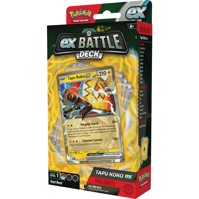 Pokémon TCG: Tapu Koko ex or Iron Leaves ex Battle Deck - PREORDER - RELEASE DATE 10/18/24