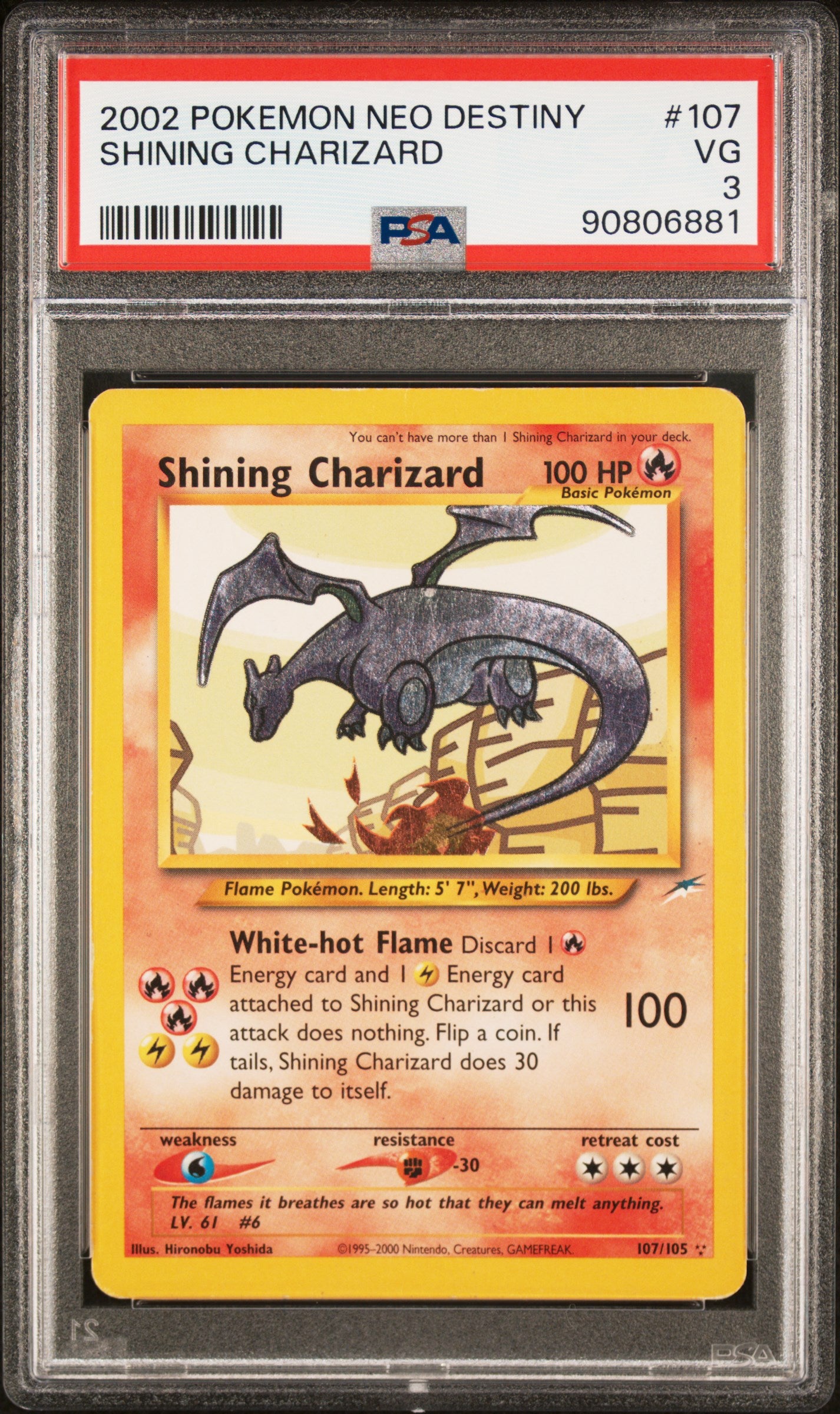 PSA 3 (VG) Shining Charizard #107 Secret Rare - Pokémon: Neo Destiny (#90806881)