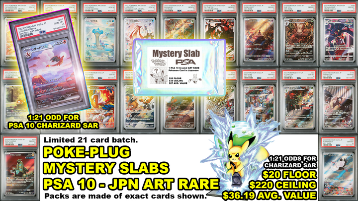 Mystery Slab Bag - 1:21 Charizard ex SAR - ONLY PSA 10 (Japanese Art Rare) - 1 Graded Pokémon Card Per Pack