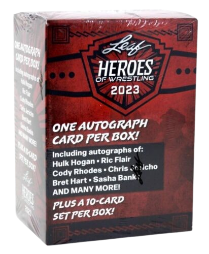 2023 LEAF HEROES OF WRESTLING 10 Ct. + 1 AUTOGRAPH HOBBY BLASTER BOX