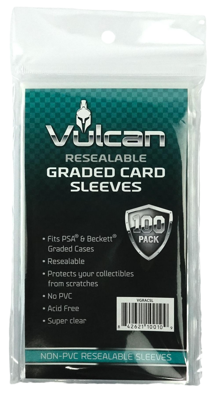 Vulcan Shield Resealable Graded Card Sleeves - Universal Fit [PSA, BGS, CGC & More] (100 Count)