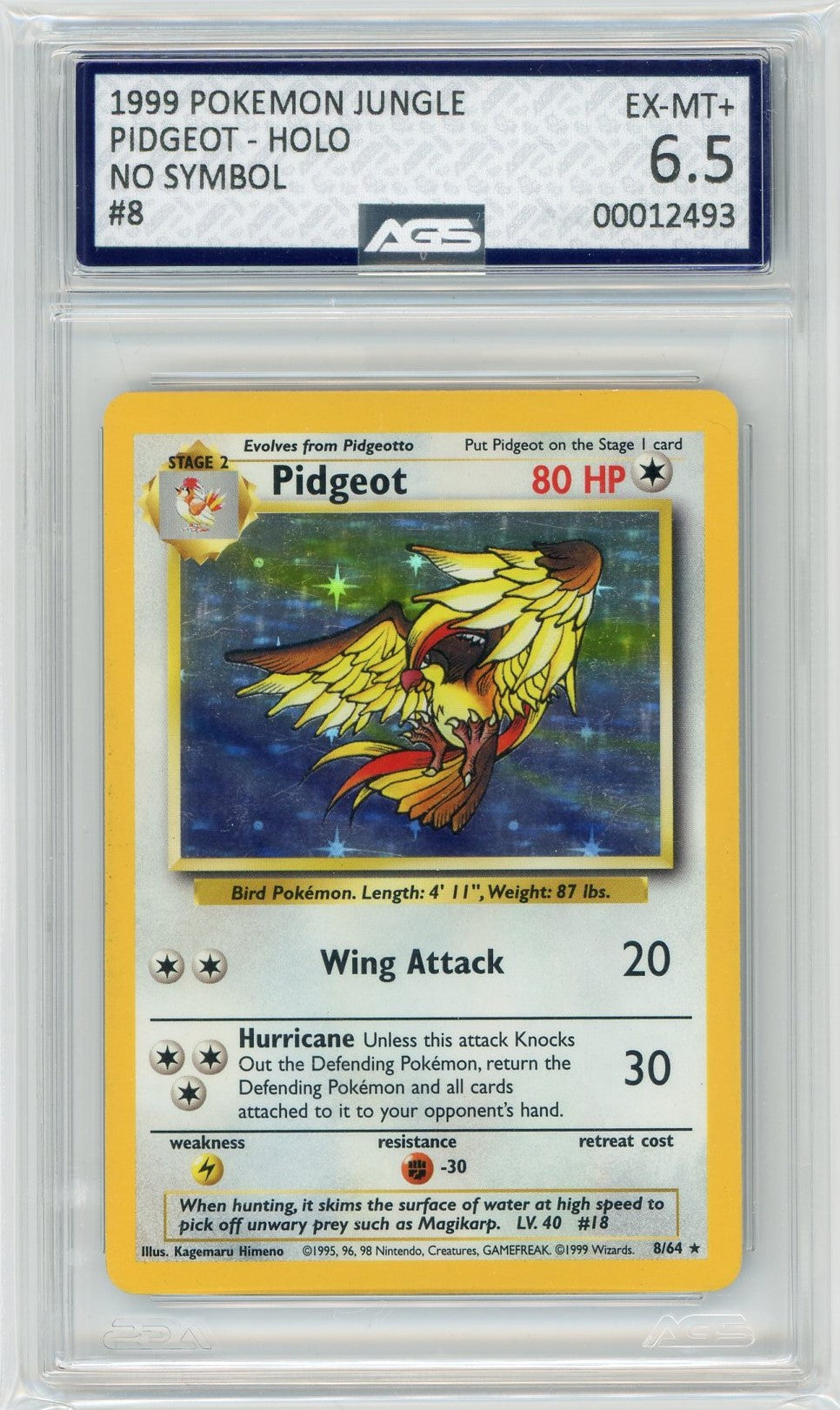 AGS (EX-MT+ 6.5) Pidgeot #8 - Jungle (#00012493)