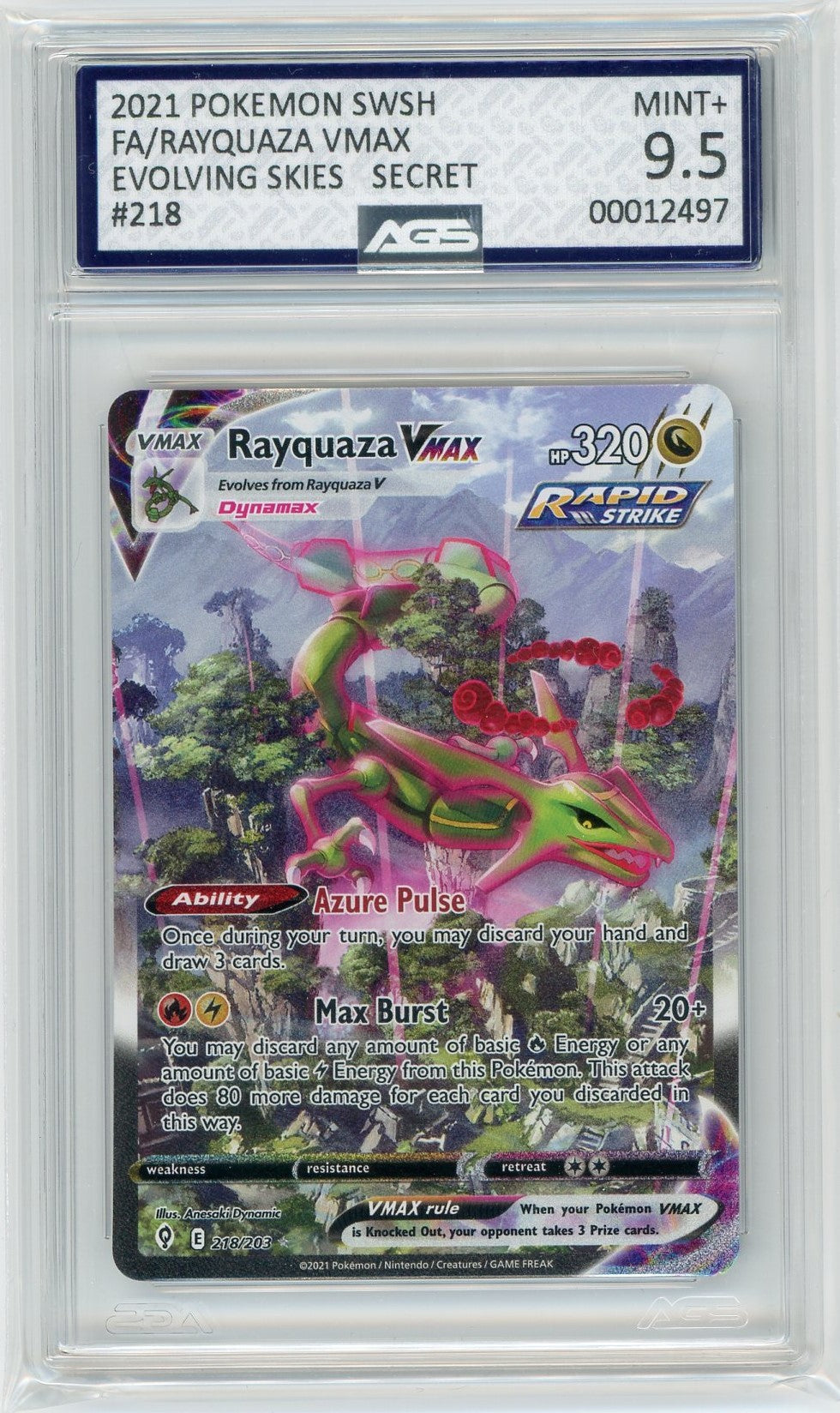 I think I got the Very First Graded Gold VMAX Rayquaza from VMAX