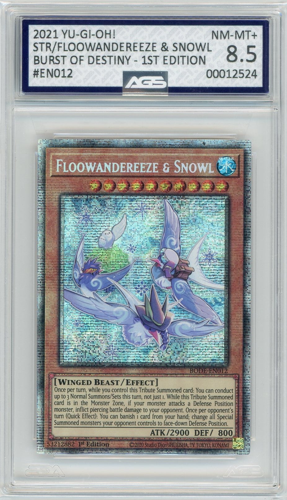 AGS (NM-MT+ 8.5) Floowandereeze & Snowl #EN012 - Burst of Destiny (#00012524)