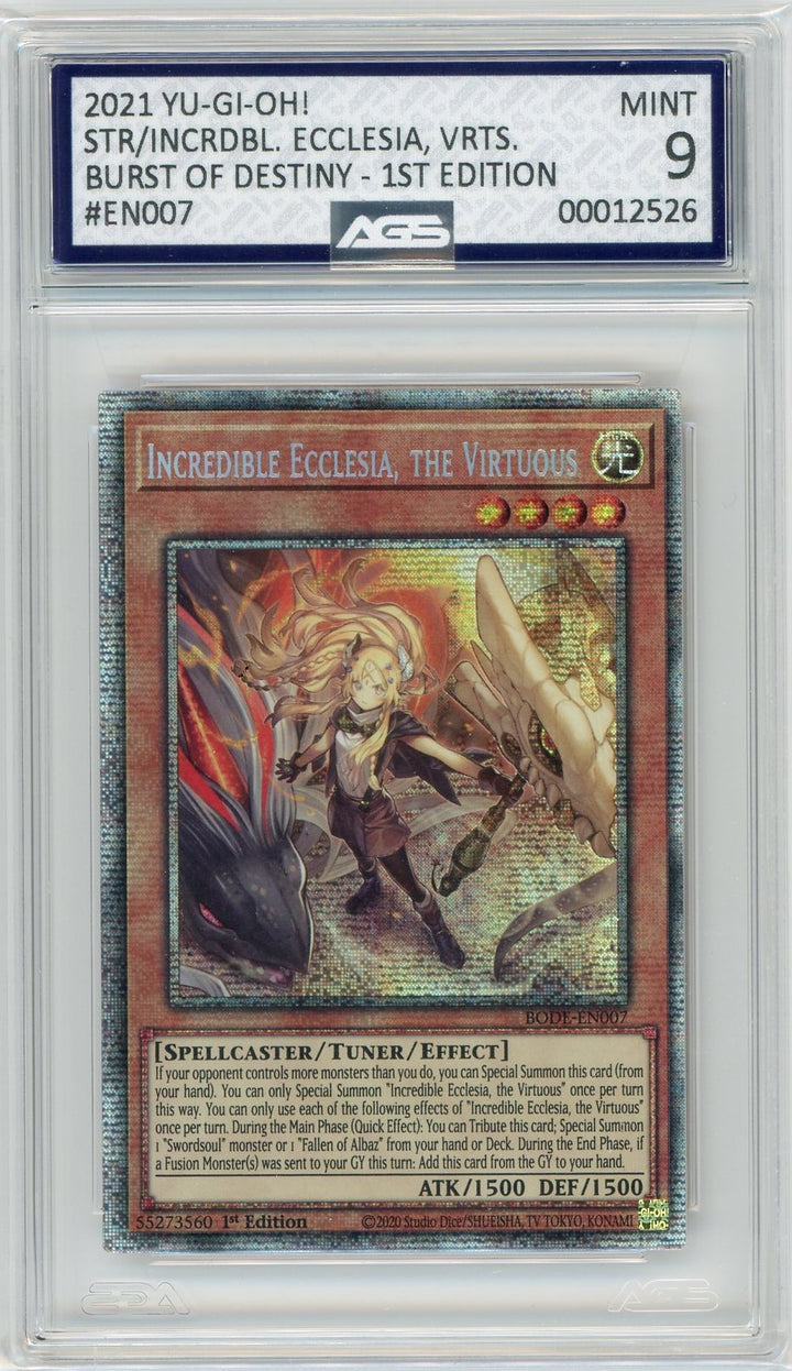AGS (MINT 9) Incredible Ecclesia, the Virtuous #EN007 - Burst of Destiny (#00012526)