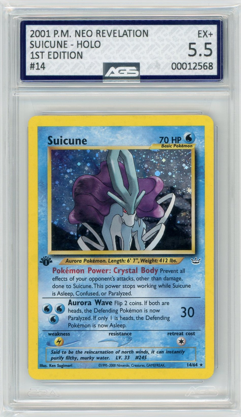 AGS (EX+ 5.5) Suicune #14 - Neo Revelation (#00012568) – Pokemon Plug