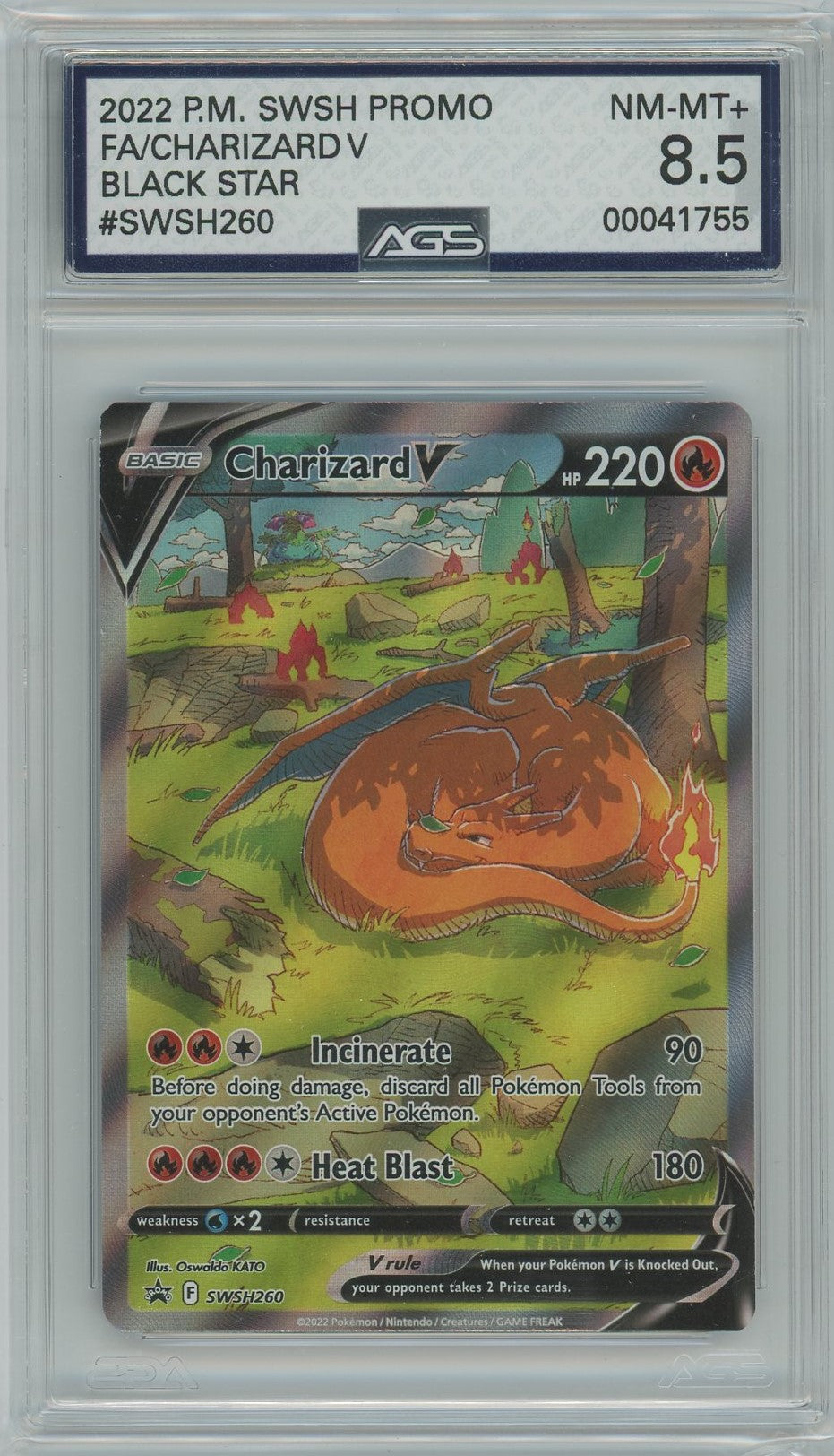 AGS (NM-MT+ 8.5) Charizard V #SWSH260 - Sword & Shield Promos (#000417 Pokemon Plug AGS (NM-MT+ 8.5) Charizard V #SWSH260 - Sword & Shield Promos (#000417 Pokemon Plug