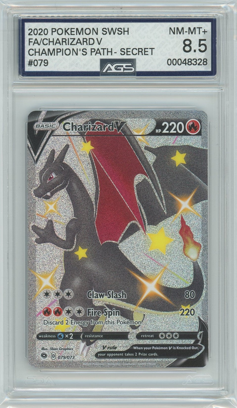 AGS (NM-MT+ 8.5) Charizard V #79 - Champion's Path (#00048328)