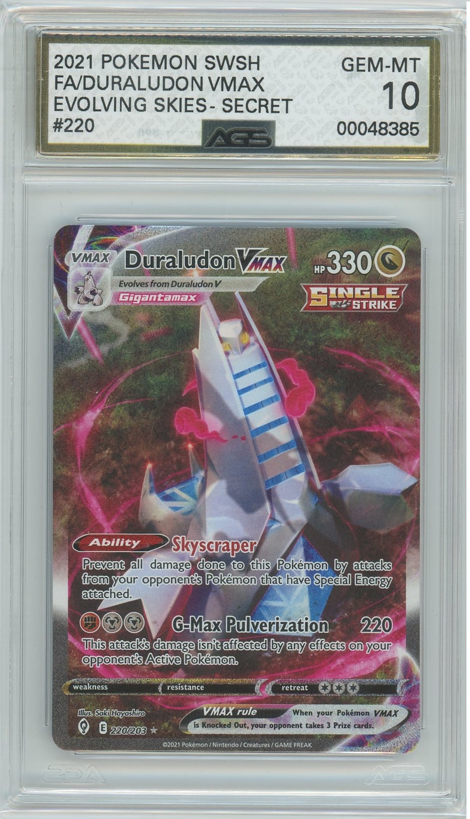 AGS (GEM-MT 10) Duraludon VMAX #220 - Evolving Skies (#00048385)