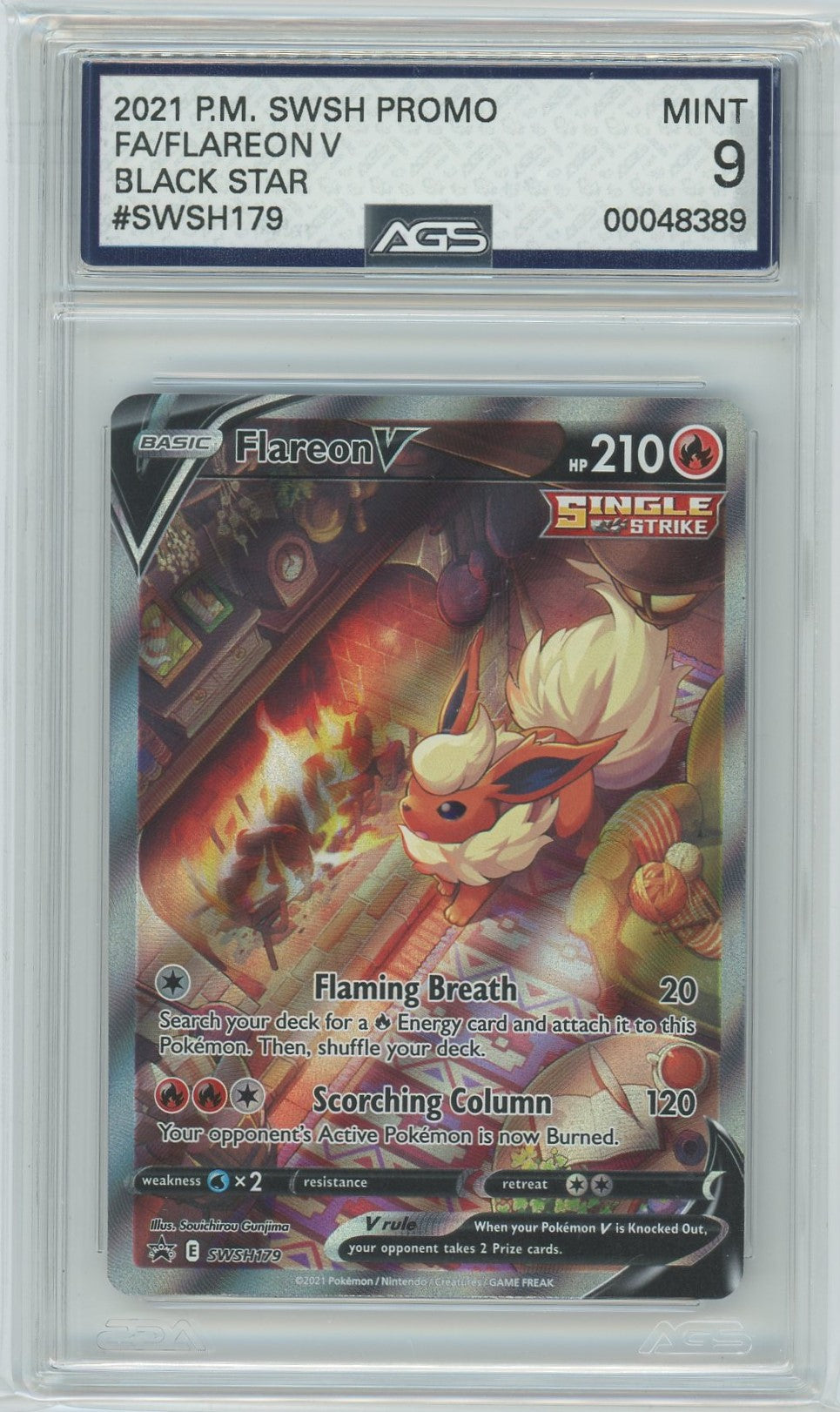 AGS (MINT 9) Flareon V #179 - Sword & Shield Promos (#00048389)