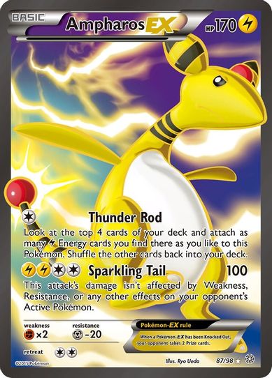 Ampharos EX ( Full Art) (87/98) [XY : Ancient Origins]