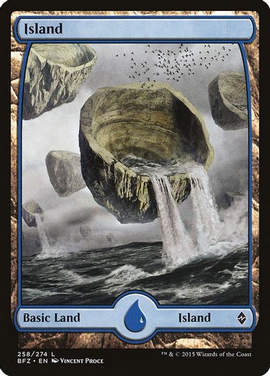 Island - Full Art (258) [Battle for Zendikar]
