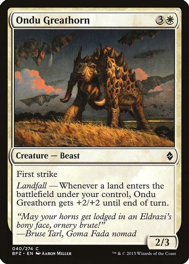 Ondu Greathorn (40) [Battle for Zendikar]