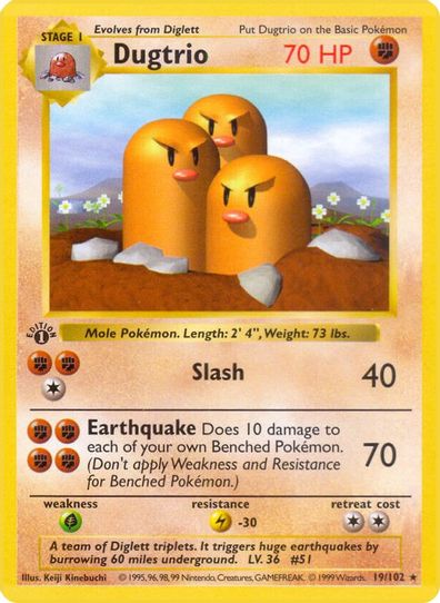 Dugtrio (19/102) [Base Set (Shadowless)]