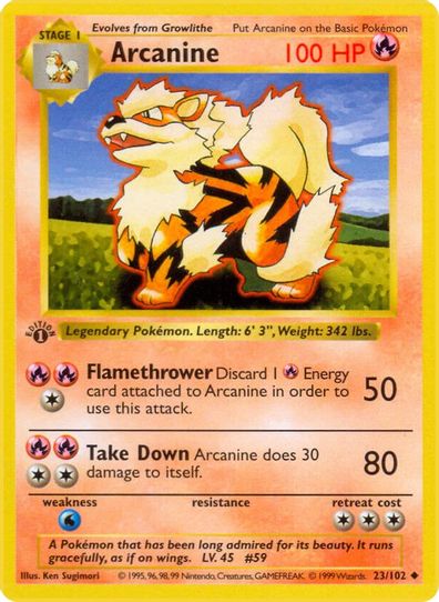 Arcanine (23/102) [Base Set (Shadowless)]