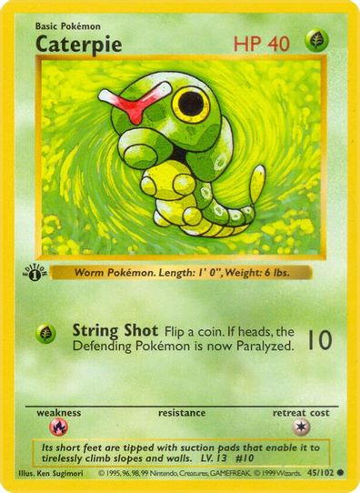 Caterpie (45/102) [Base Set (Shadowless)]