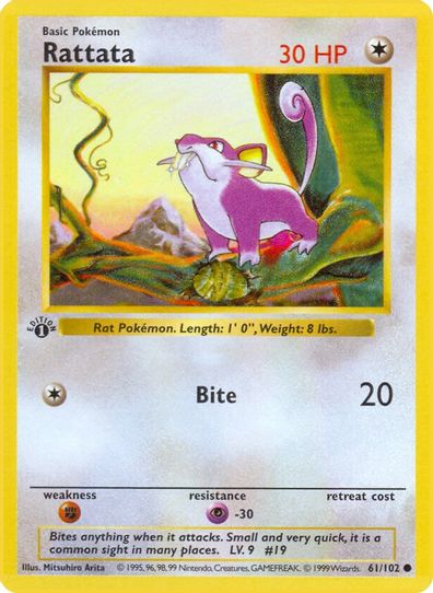 Rattata (61/102) [Base Set (Shadowless)]