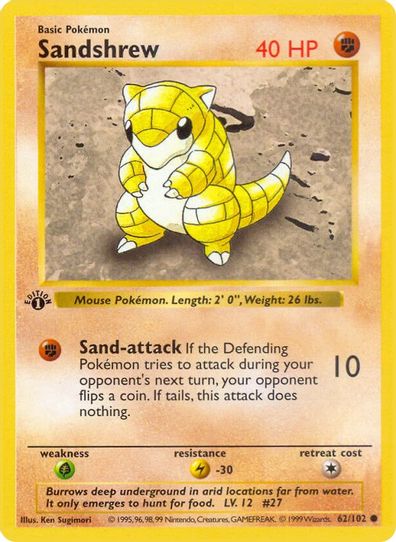 Sandshrew (62/102) [Base Set (Shadowless)]