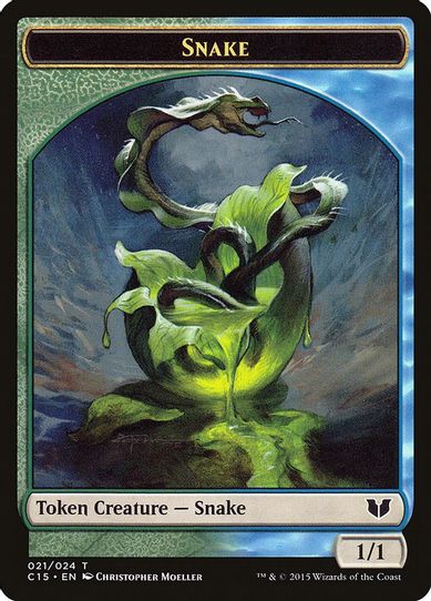 Snake (Multicolor) // Saproling Double-Sided Token [Commander 2015]
