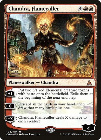 Chandra, Flamecaller (104) [Prerelease Cards]