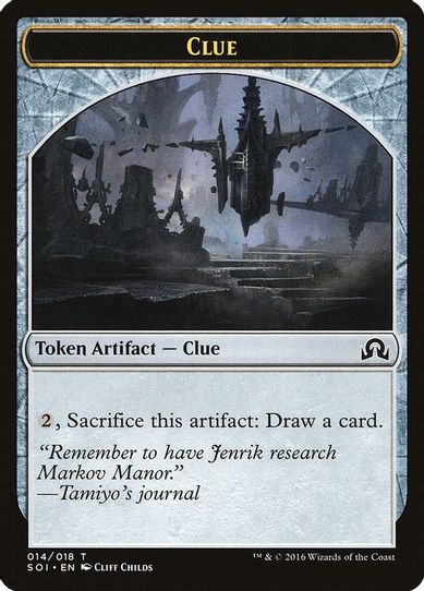 Clue Token (14) [Shadows over Innistrad]
