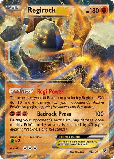 Regirock EX (43/124) [XY : Fates Collide]