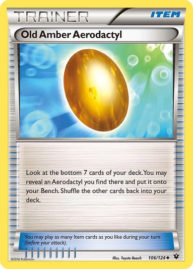 Old Amber Aerodactyl (106/124) [XY : Fates Collide]