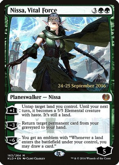 Nissa, Vital Force (163) [Prerelease Cards]