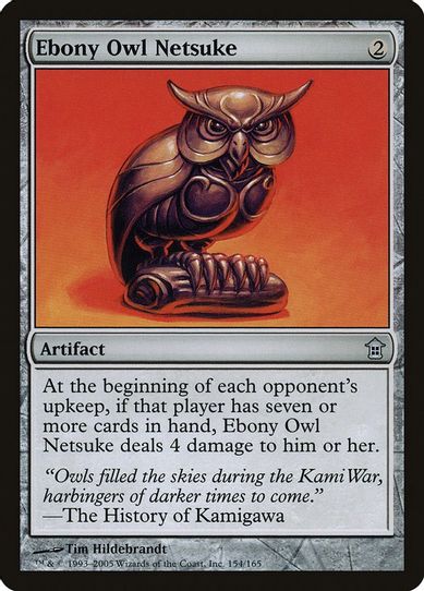 Ebony Owl Netsuke (154) [Saviors of Kamigawa]