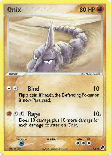 onix pokemon card value Onix Pokemon Card 56/102 Basic Pokemon 90HP Great shape! Rock Snake Pokemon