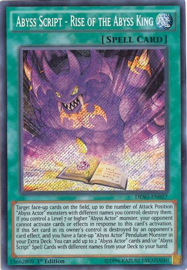 Abyss Script - Rise of the Abyss King (DESO-EN027) [Destiny Soldiers]