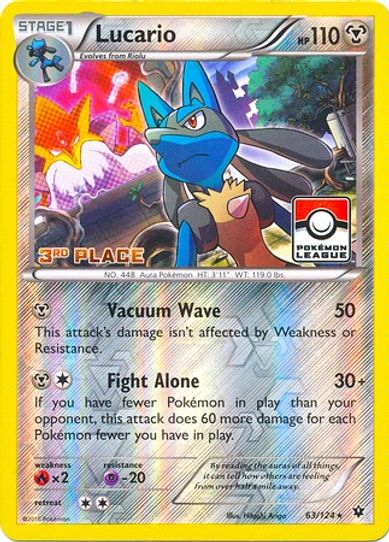 Lucario 63/124 (League Promo) [3rd Place] [League & Championship Cards]