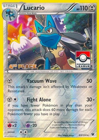 Lucario 63/124 (League Promo) [4th Place] [League & Championship Cards]