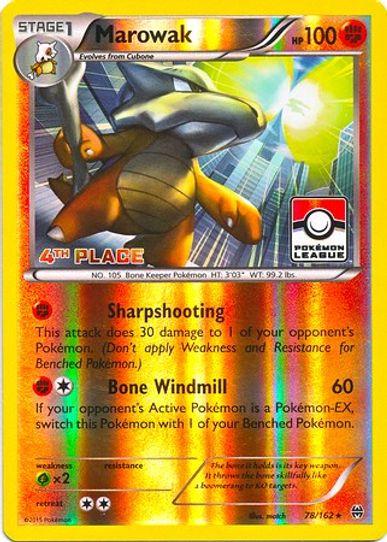 Marowak 78/162 (League Promo) [4th Place] [League & Championship Cards]