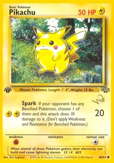 Pikachu (W Stamped Promo) (60/63) [WoTC Promo]