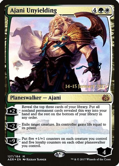 Ajani Unyielding (127) [Prerelease Cards]
