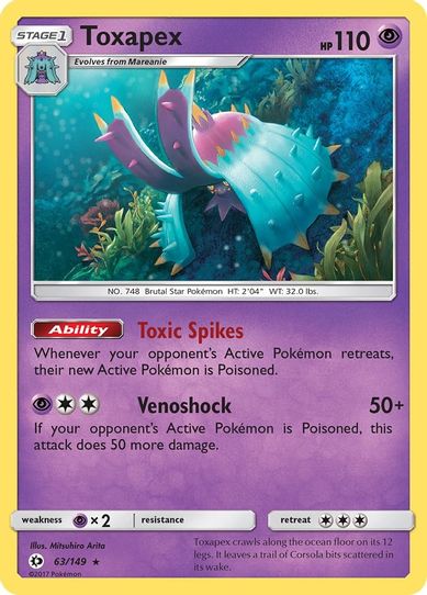 Toxapex (63/149) [Sun & Moon: Base Set]