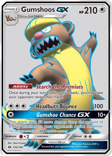 Gumshoos GX (Full Art) (145/149) [Sun & Moon: Base Set]