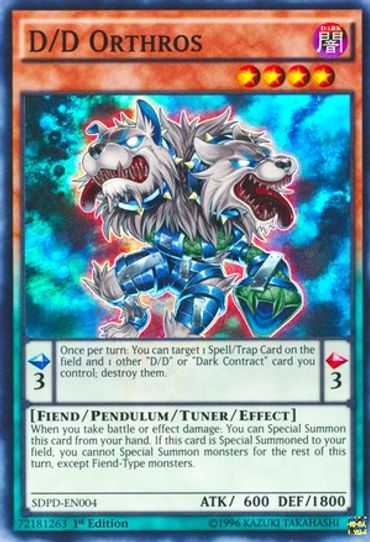 D/D Orthros (SDPD-EN004) [Structure Deck: Pendulum Domination]