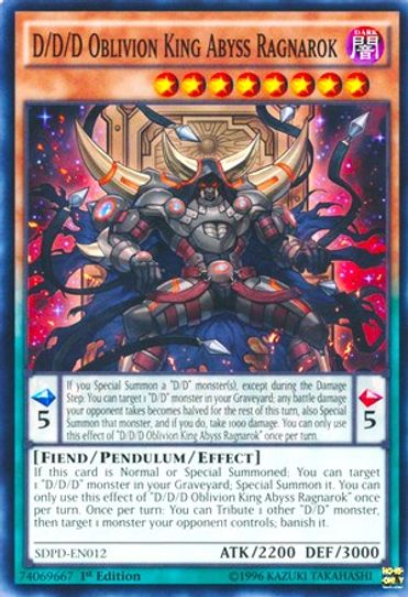 D/D/D Oblivion King Abyss Ragnarok (SDPD-EN012) [Structure Deck: Pendulum Domination]